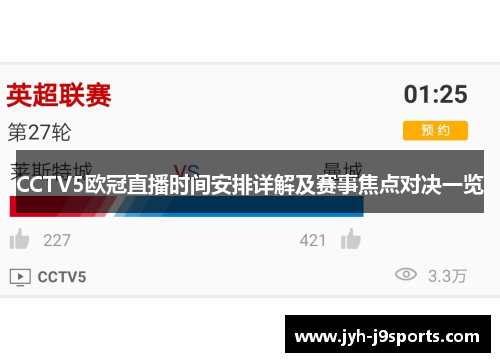 CCTV5欧冠直播时间安排详解及赛事焦点对决一览 CCTV5欧冠直播时间安排详解及赛事焦点对决一览